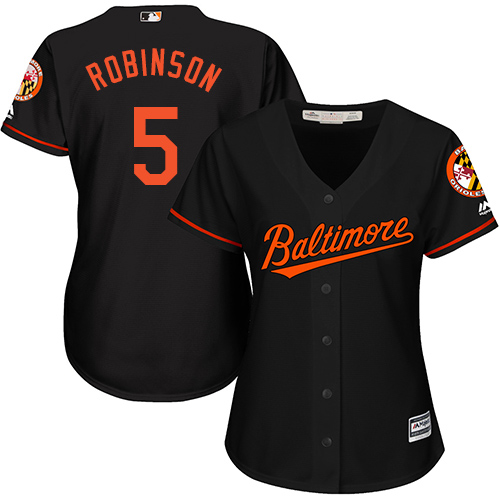 Orioles #5 Brooks Robinson Black Alternate Women's Stitched MLB Jersey - Click Image to Close